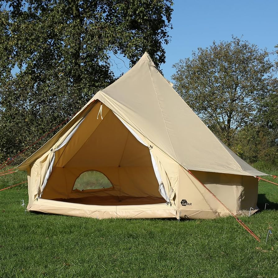 zelt-3-personen-455vck-1.jpg your GEAR Gobi 3 Personen Tipi Zelt Familienzelt Pyramidenzelt aus Baumwolle UV50+ Wasserdicht Camping Zelt mit Fenster und Bodenwanne für ... – Bild 1