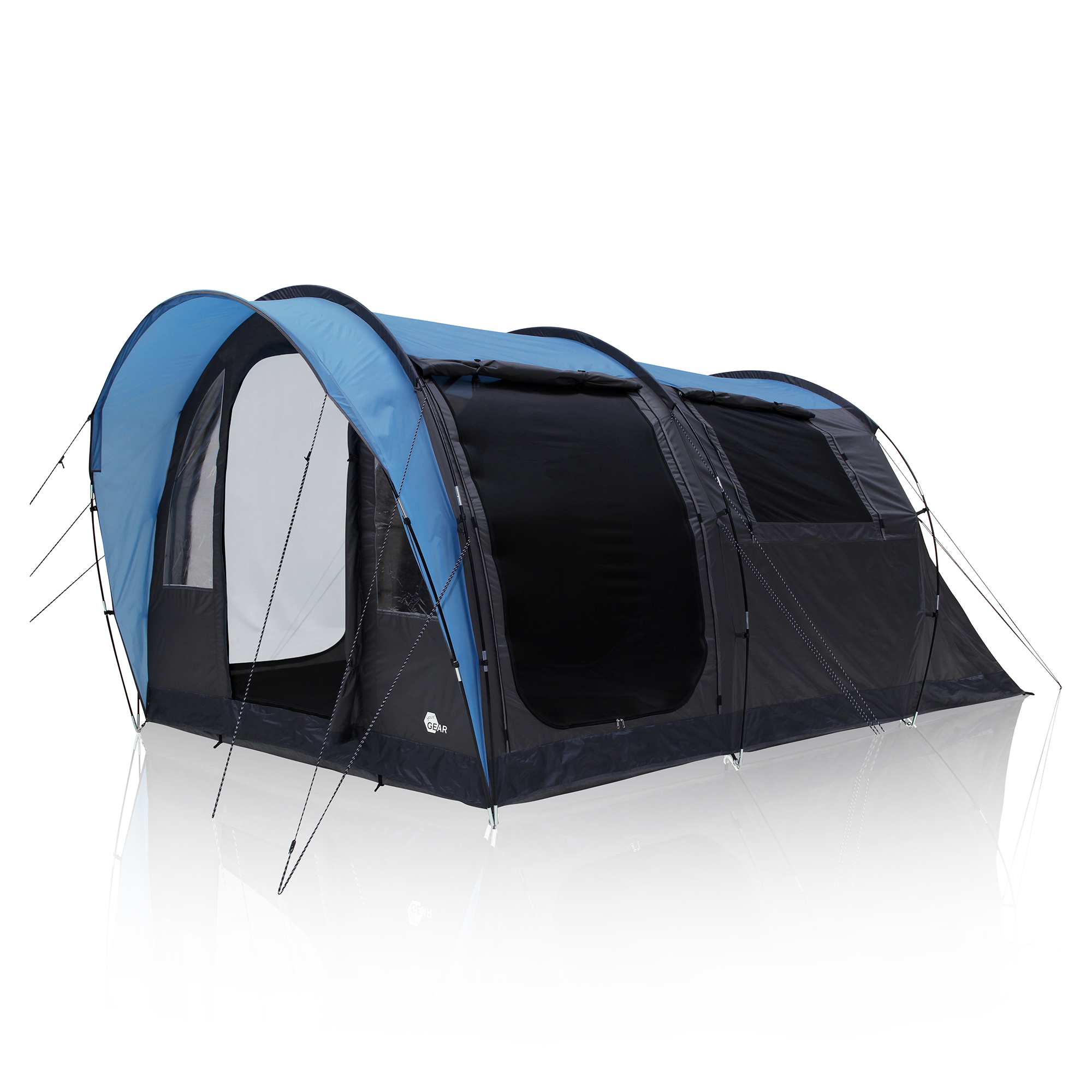 zelt-4-personen-948upk-1.jpg your GEAR Zelt Bora 4 Personen Tunnelzelt Familienzelt Stehhöhe Bodenwanne Wasserdicht 5000 mm Vordach Blau Grau – Bild 1