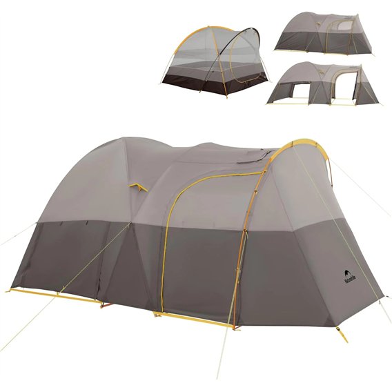 zelt-6-personen-101kfa-1.jpg Naturehike KOTA 6 Personen Campingzelt hellbraun grau – Bild 1