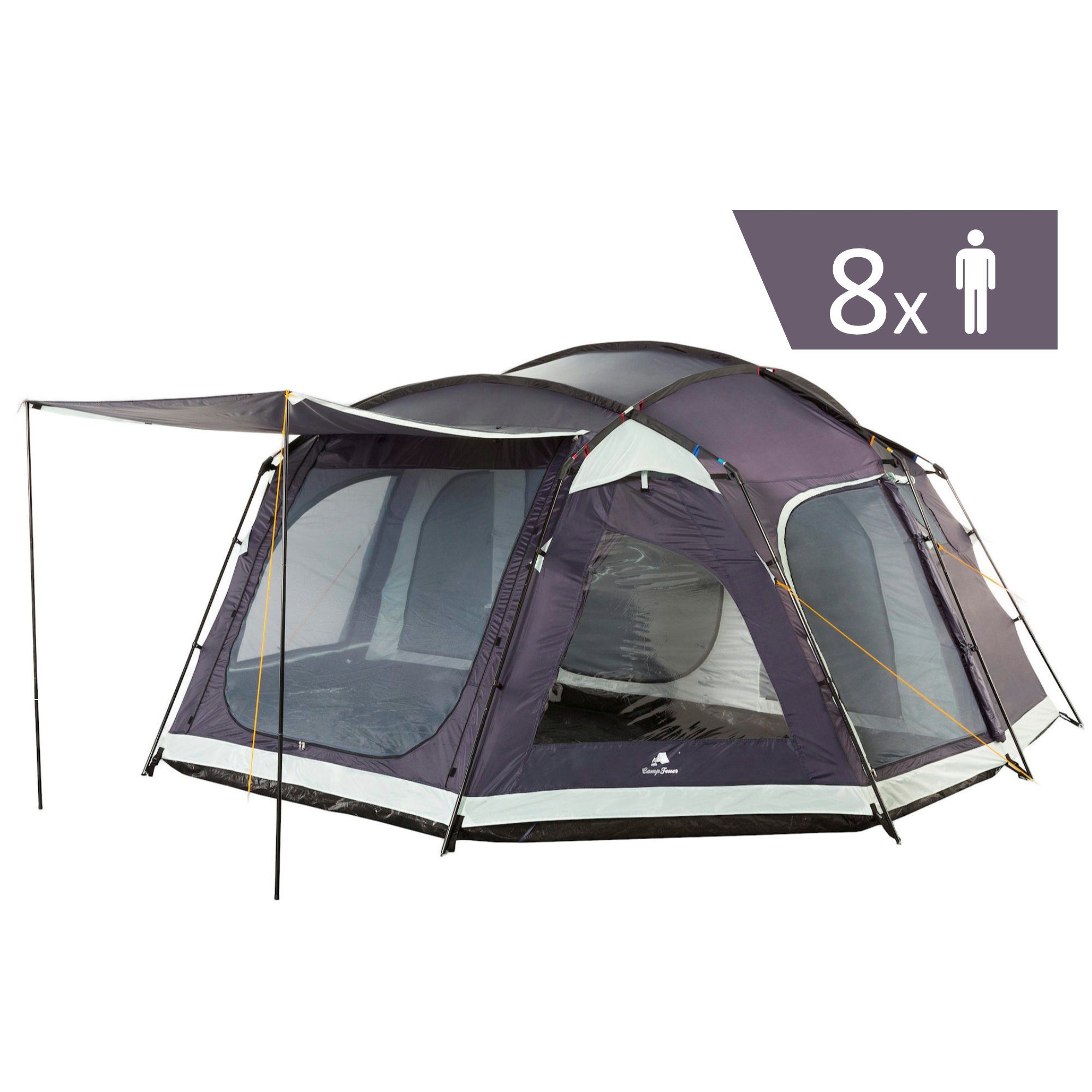 zelt-8-personen-550ziz-1.jpg CampFeuer Kuppelzelt Zelt Femeli für 8 Personen, Blau, Kuppelzelt 5000 mm Wassersäule, Personen: 8, Igluzelt – Bild 1
