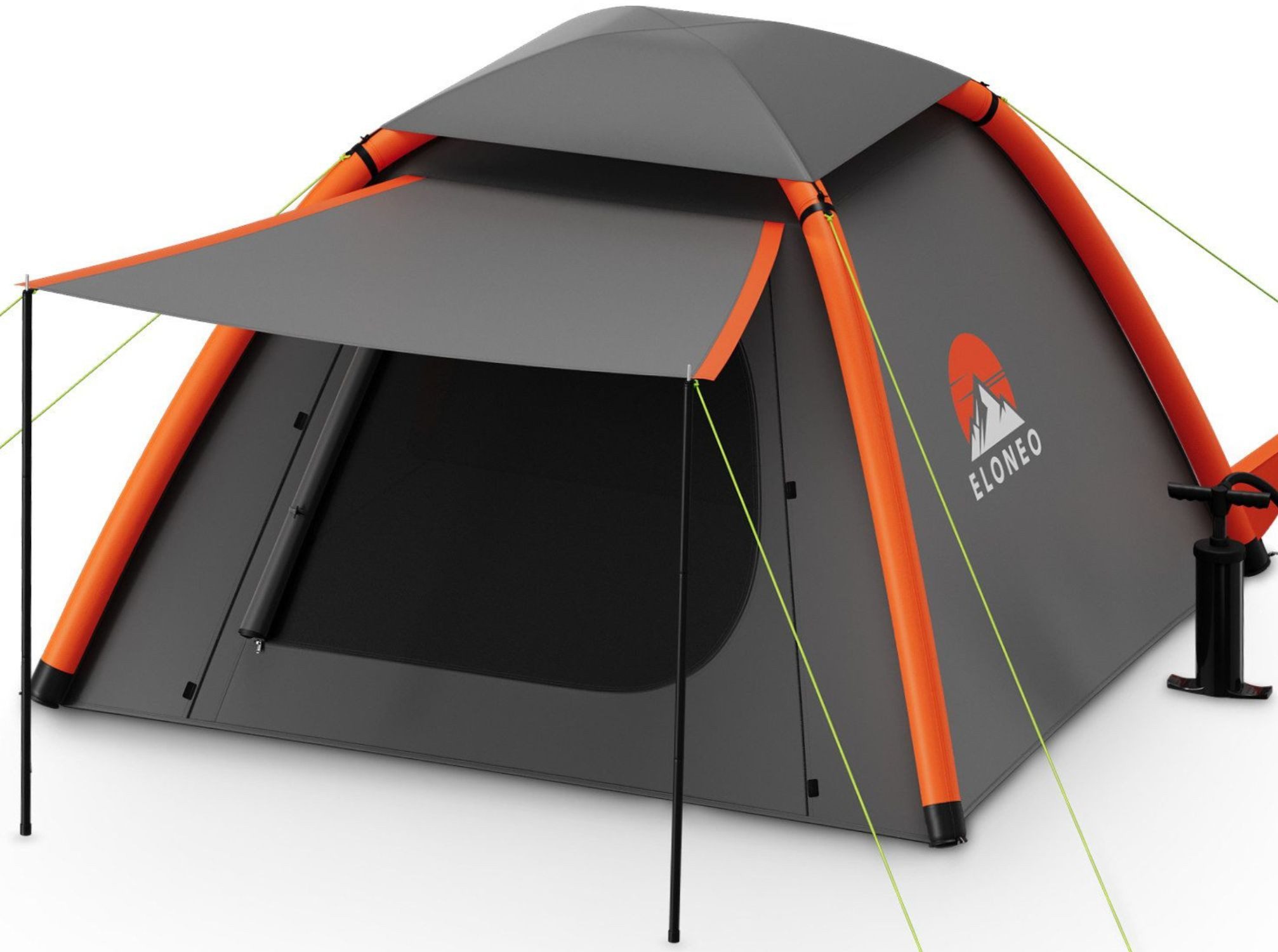 zelt-aufblasbar-376whl-1.jpg ELONEO aufblasbares Zelt mit Vordach & Luftpumpe, 1 4 Personen, Camping Zelt, Luftzelt, Personen: 4, Familienzelt, wasserdicht, ultraleicht, mit ... – Bild 1