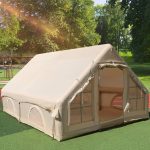 Aufblasbare Zelte für Camping, Blow Up Glamping Zelte mit Handpumpe, einfach einzurichten 4 Saison wasserdicht Winddicht Outdoor Luft Zelte Haus, 2 Türen und 4 Fenster, 3 * 4M : Amazon.de: Sport & Freizeit
