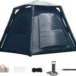 Aufblasbare Zelt, Campingzelt mit Pumpe, 2/4/6/8 Personen Zelte für Camping Wasserdicht Big Air Haus Zelt mit Mesh Fenster Einfache Einrichtung Glamping aufblasen Zelte mit große Apsis,Schwarz : Amazon.de: Sport & Freizeit