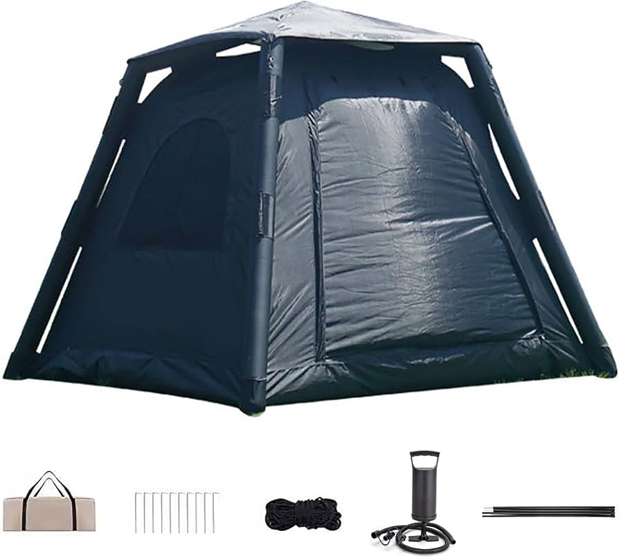 zelt-zum-aufblasen-970cal-1.jpg Aufblasbare Zelt, Campingzelt mit Pumpe, 2/4/6/8 Personen Zelte für Camping Wasserdicht Big Air Haus Zelt mit Mesh Fenster Einfache Einrichtung Glamping aufblasen Zelte mit große Apsis,Schwarz : Amazon.de: Sport & Freizeit – Bild 1