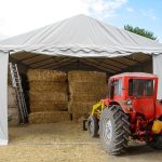 Lagerzelt 6x12 XXL grau feuerfest PVC 3m Einfahrtshöhe