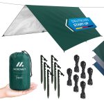 Nordmut Tarp Zelt Zeltplane wasserdicht ultraleicht, Regendach Sonnensegel Camping, Personen: 2 (Set, 1 tlg., Tarp, 6 Alu Heringe, 6 Abspannseile, ...