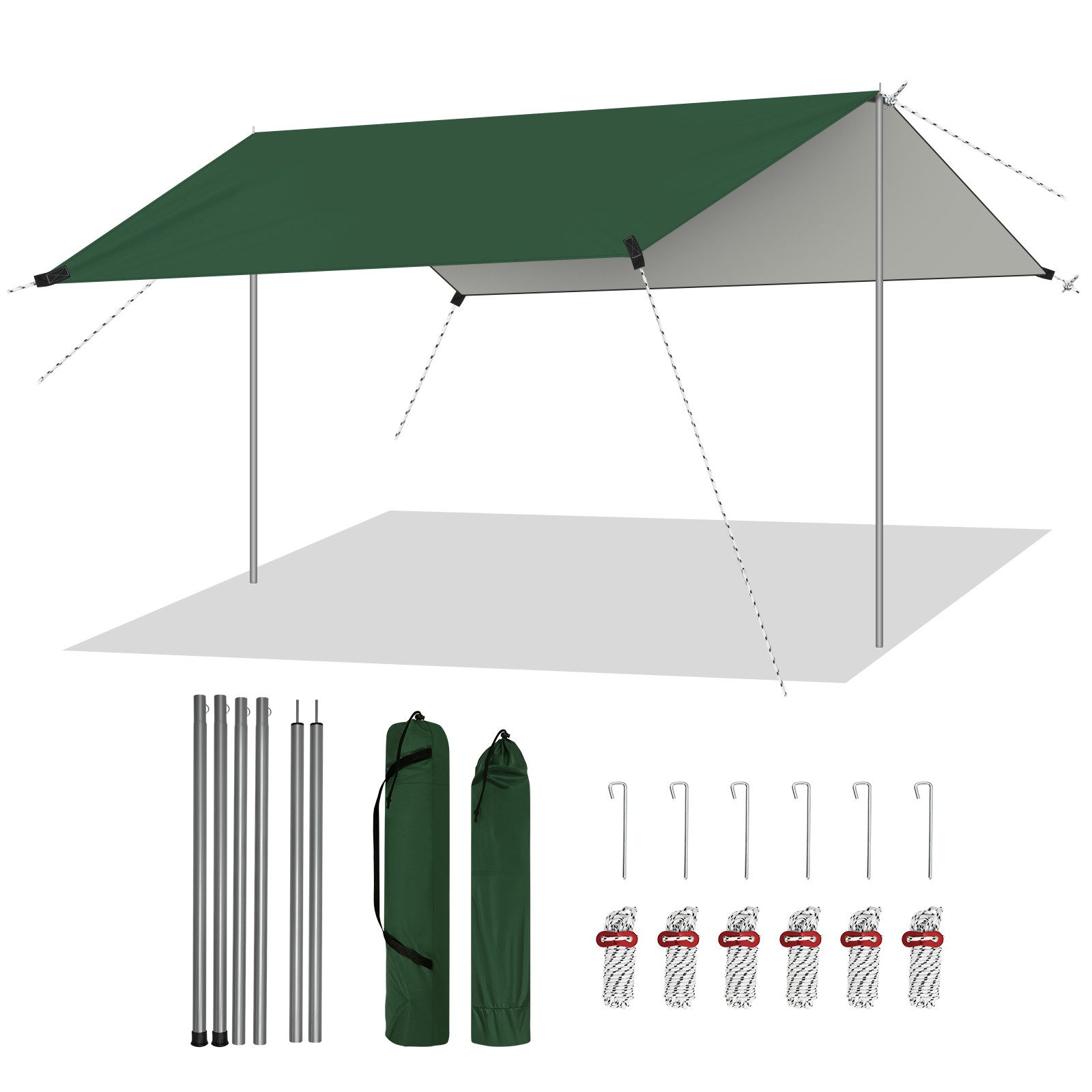 zeltplane-374uxl-1.jpg Woltu Tarp Zelt, (1 tlg), Zeltplane Wasserdicht, Camping Plane Sonnenschutz Ultraleicht – Bild 1