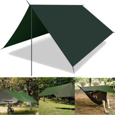 zeltplane-963imq-1.jpg Zeltplane 3x3m Wasserdicht mit Ösen Regenschutz Zeltplane Tarp für Hängematte | eBay.de – Bild 1